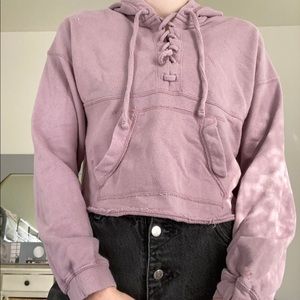Hollister purple cropped hoodie